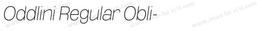 Oddlini Regular Obli字体转换